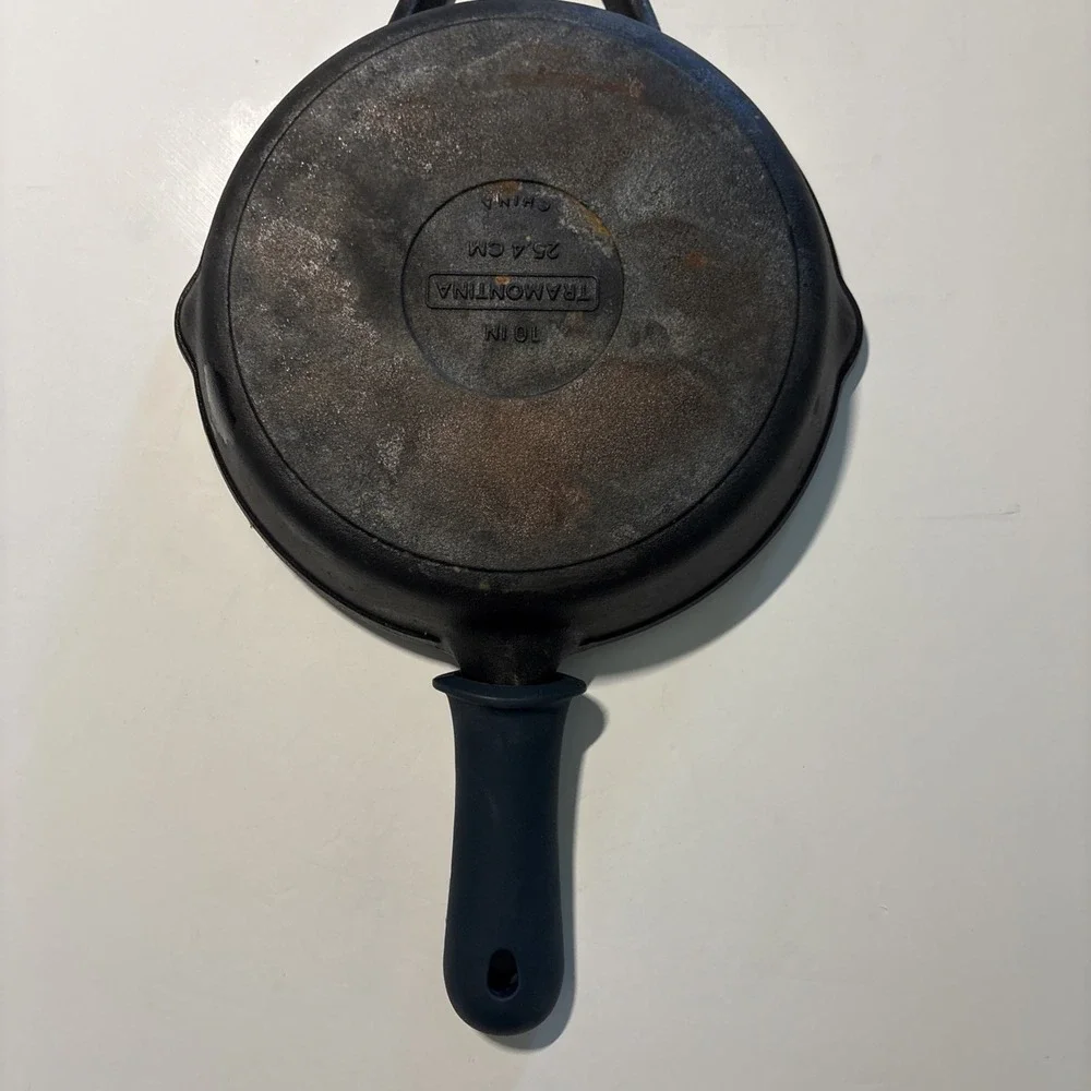 Tramontina Pre-Seasoned Cast Iron 10 inch Black Grill Skillet Pan/w Grip No Lid